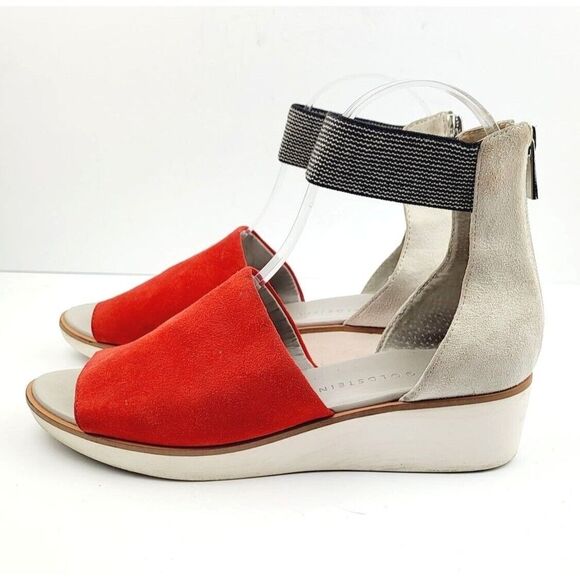 Lori‎ Goldstein Suede Red/White Sandals - Size 7.5 - Picture 4 of 8